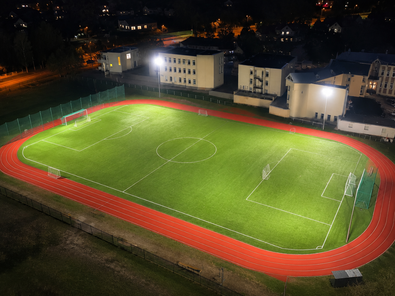 Pasvalio „Riešuto“ sporto aikštė — lauko aikštės LED apšvietimo įrengimas